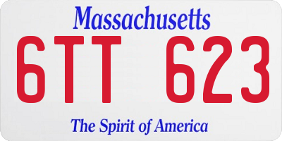 MA license plate 6TT623