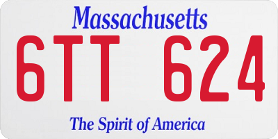 MA license plate 6TT624