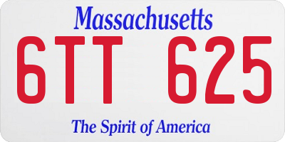 MA license plate 6TT625