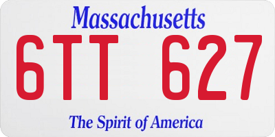 MA license plate 6TT627