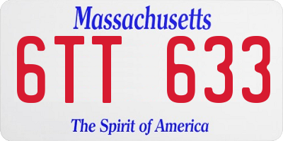 MA license plate 6TT633