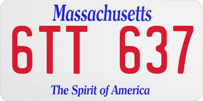 MA license plate 6TT637