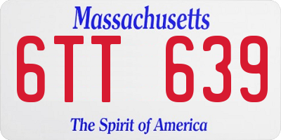 MA license plate 6TT639