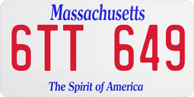 MA license plate 6TT649