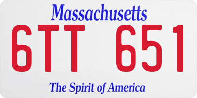 MA license plate 6TT651