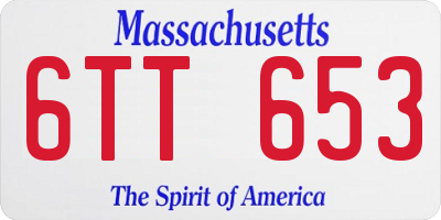 MA license plate 6TT653