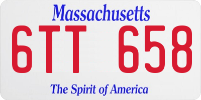 MA license plate 6TT658
