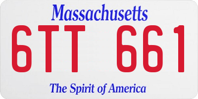 MA license plate 6TT661
