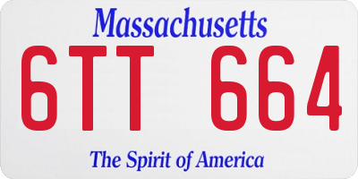 MA license plate 6TT664