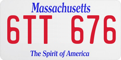 MA license plate 6TT676
