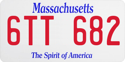 MA license plate 6TT682