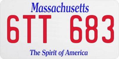 MA license plate 6TT683