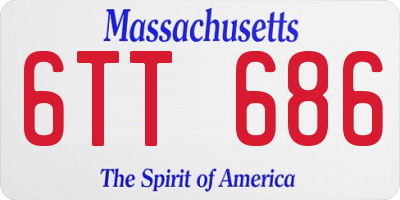 MA license plate 6TT686