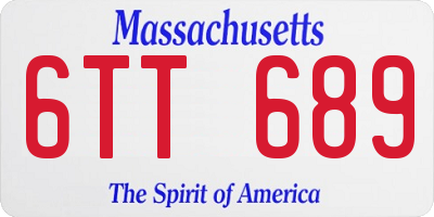 MA license plate 6TT689