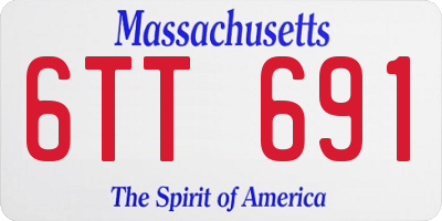 MA license plate 6TT691