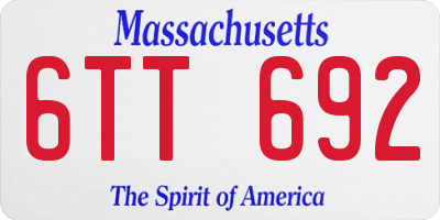 MA license plate 6TT692
