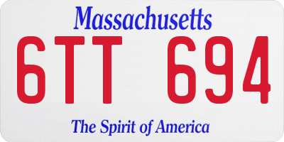 MA license plate 6TT694
