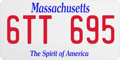 MA license plate 6TT695