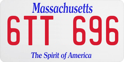 MA license plate 6TT696