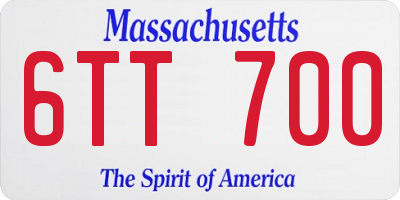 MA license plate 6TT700