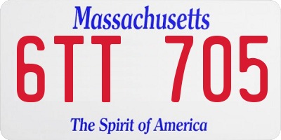 MA license plate 6TT705