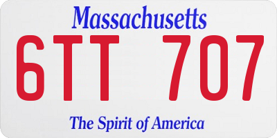MA license plate 6TT707