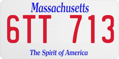 MA license plate 6TT713