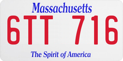 MA license plate 6TT716