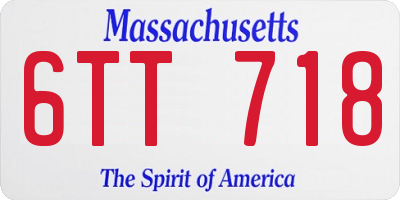 MA license plate 6TT718