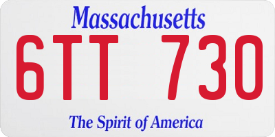 MA license plate 6TT730