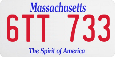 MA license plate 6TT733