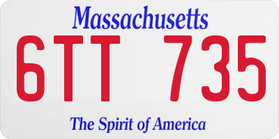 MA license plate 6TT735