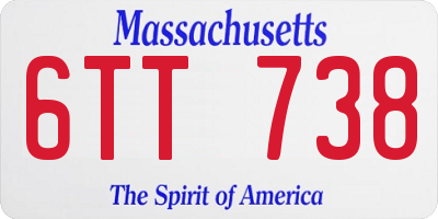 MA license plate 6TT738