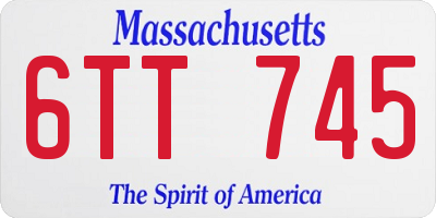 MA license plate 6TT745