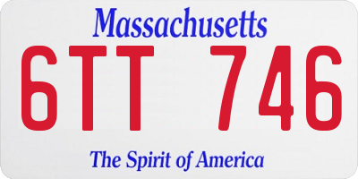MA license plate 6TT746