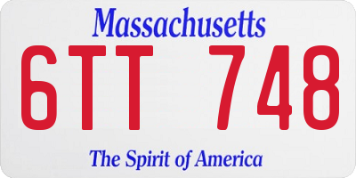 MA license plate 6TT748