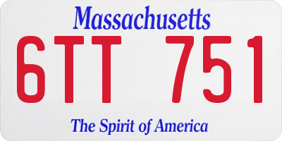 MA license plate 6TT751
