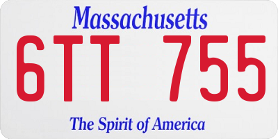 MA license plate 6TT755