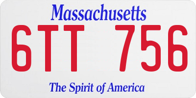 MA license plate 6TT756
