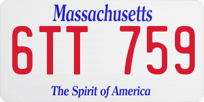 MA license plate 6TT759