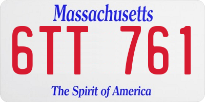 MA license plate 6TT761