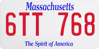MA license plate 6TT768