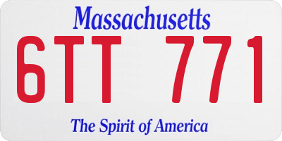MA license plate 6TT771