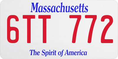 MA license plate 6TT772