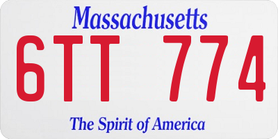 MA license plate 6TT774
