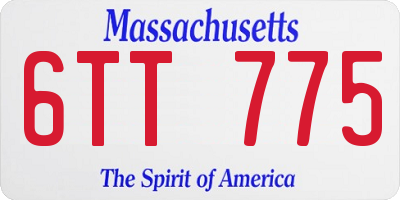 MA license plate 6TT775