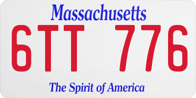 MA license plate 6TT776
