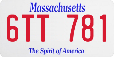 MA license plate 6TT781