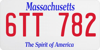 MA license plate 6TT782