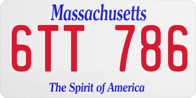 MA license plate 6TT786